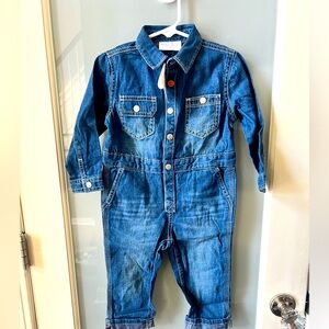 Brand New with Tags Denim Button Down Jumpsuit Size 2T